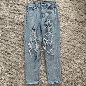 American Eagle Destructed High-Rise Mom Jeans